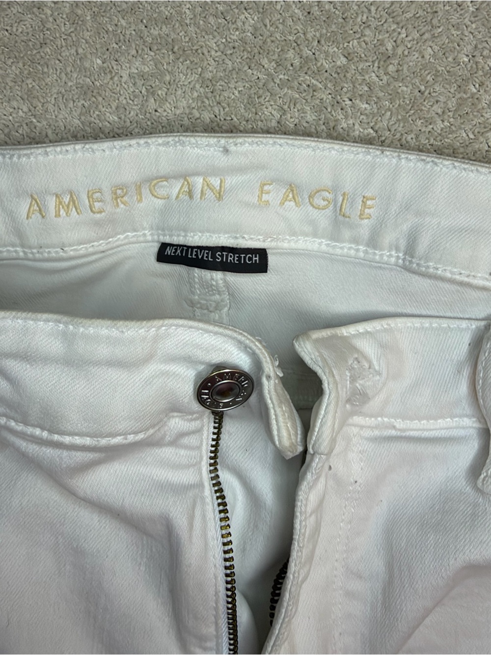American Eagle White Super Hi-Rise Jegging Jeans Sz 16 Short NWOT
